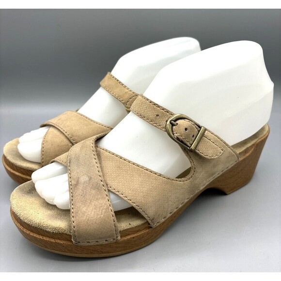 Dansko Women’s Sandals Wedge Strap‎ Buckle  Leather Size 38 - Picture 1 of 8